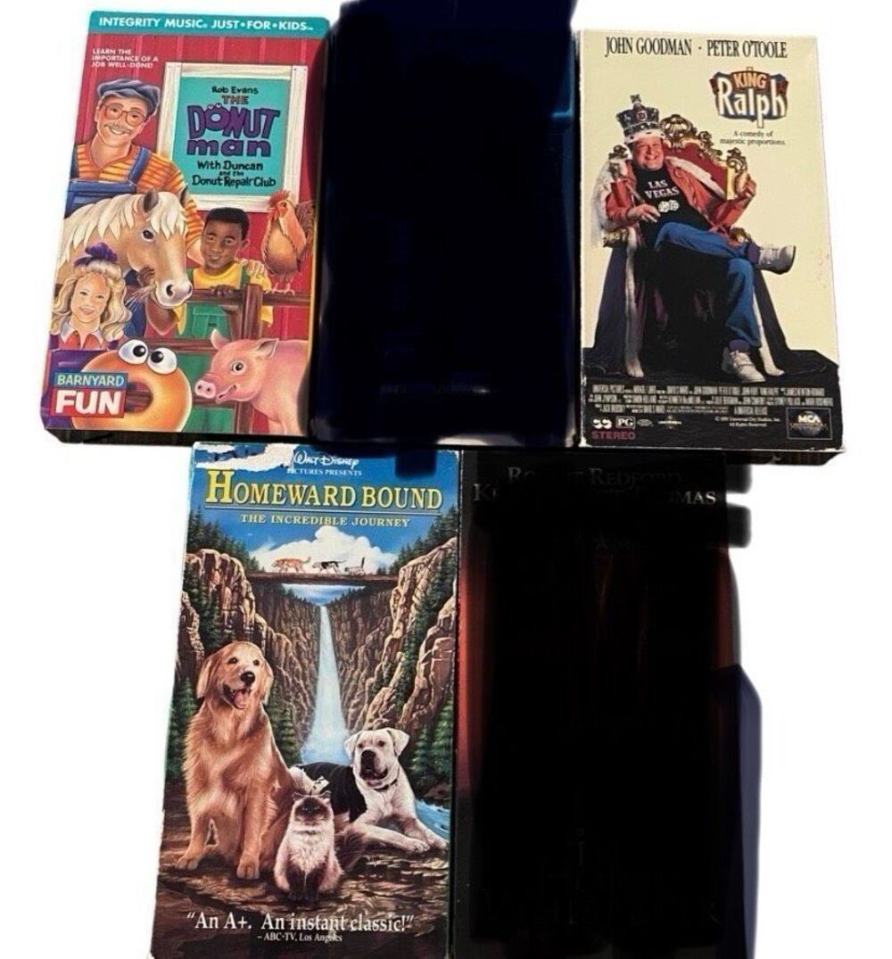 Lot Of 3 Homeward Bound Donut Man King Ralph VHS Tape Movies Vintage